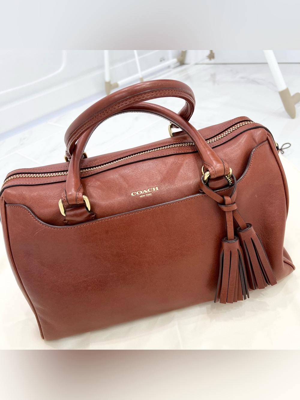 FLASH SALE! ⭐️ COACH - Y2K LEGACY HALEY SATCHEL - COGNAC BROWN